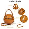 2024 New Fashionable Women's Shoulder Bag, Leather Chain Basketball Bag, Letter Printed Crossbody Bag