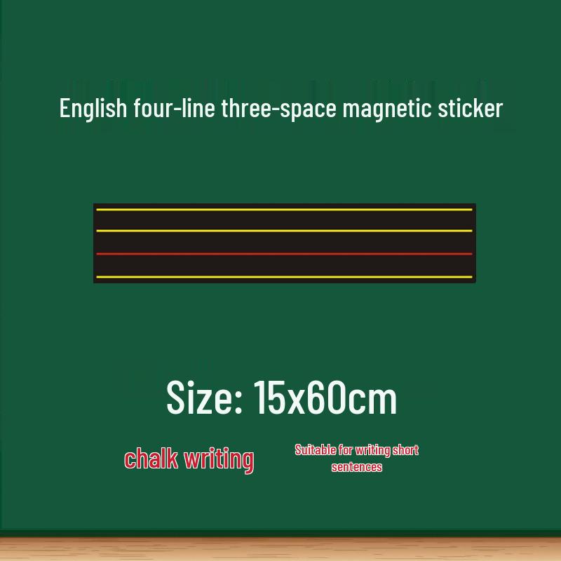 Genişletilmiş Kırmızı Çizgili İngilizce Pinyin Öğretimi İçin Dört Çizgili Manyetik Karatahta Çıkartması