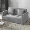 Snow Flannel Two-Seater Sofa Bed, with Storage - Grey