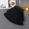 High-Waisted Woolen Skirt-Pants for Girls - Black/Gray A-Line Pleated, Autumn/Winter Thickened Collection