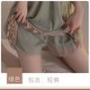 Clear soft yarn lace splicing plus chest pad deep V temptation suspender nightdress robe loungewear set