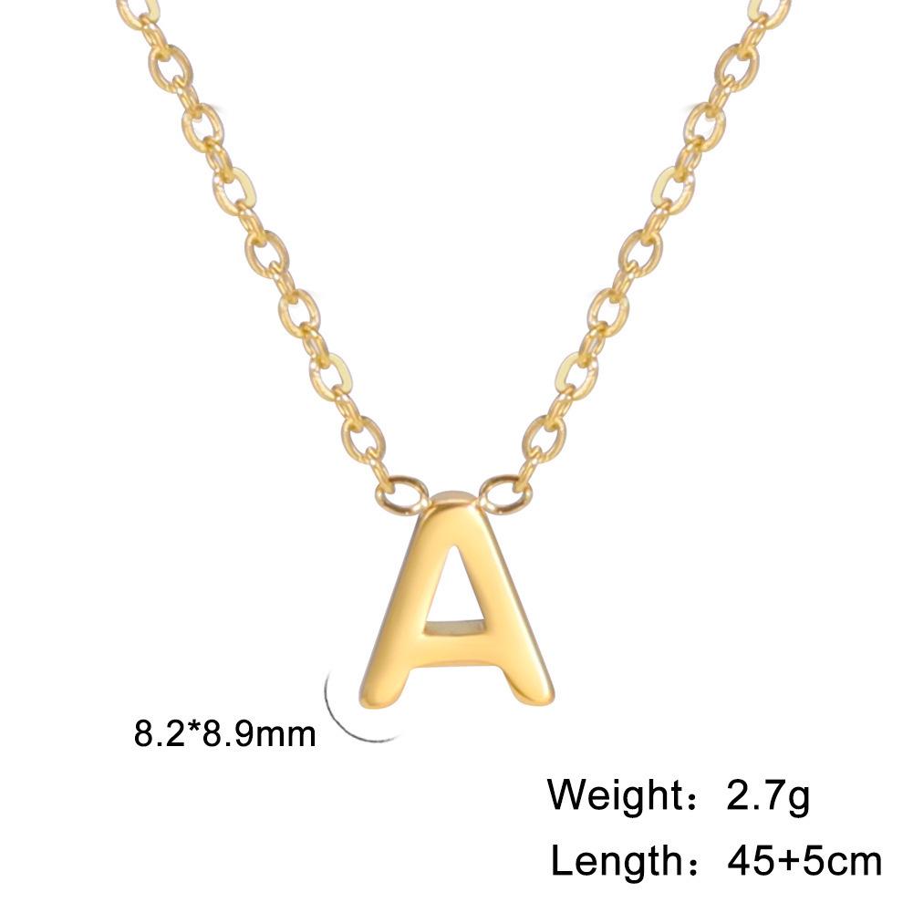 Stylish Women's Non-fading Titanium Steel Letter Pendant Necklace - 26 Unique Designs