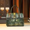 2025 European & American Crocodile Pattern Birkin Handbag, Large Genuine Leather Women's Bag for Middle-Aged Moms