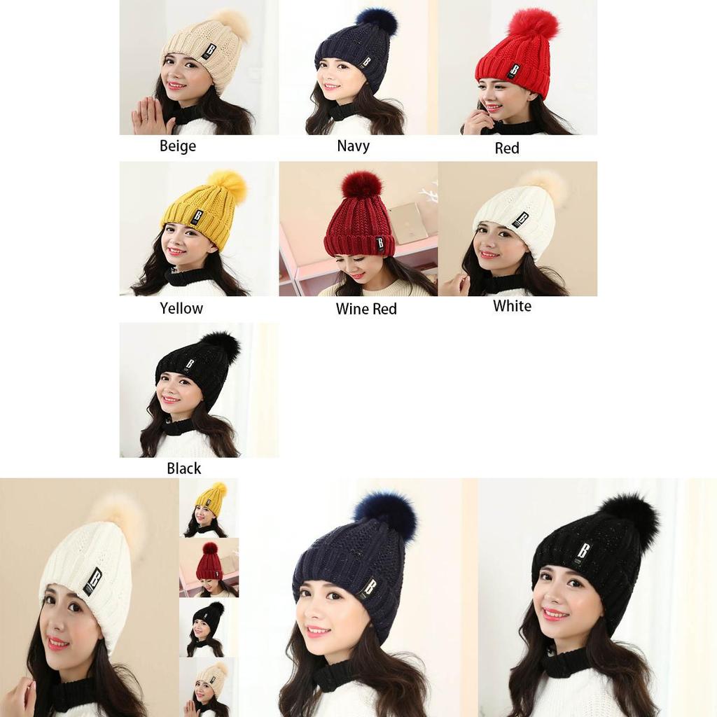Luxurious Winter Fashion Knitted Hat Charm Women Adjustable Warm Woolen Hats For Cold Weather