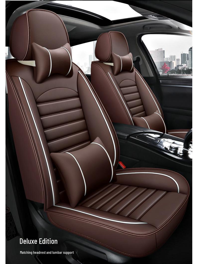 

Универсальный кожаный чехол для автомобильного сиденья - Всесезонный, Готов к лету, Совместимый с пятью сиденьями