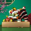 Non-Toxic Chinese Style Lion Dance Micro Building Blocks Kids Diy Toys New Year Spring Festival Gifts Creative Desktop Decorations