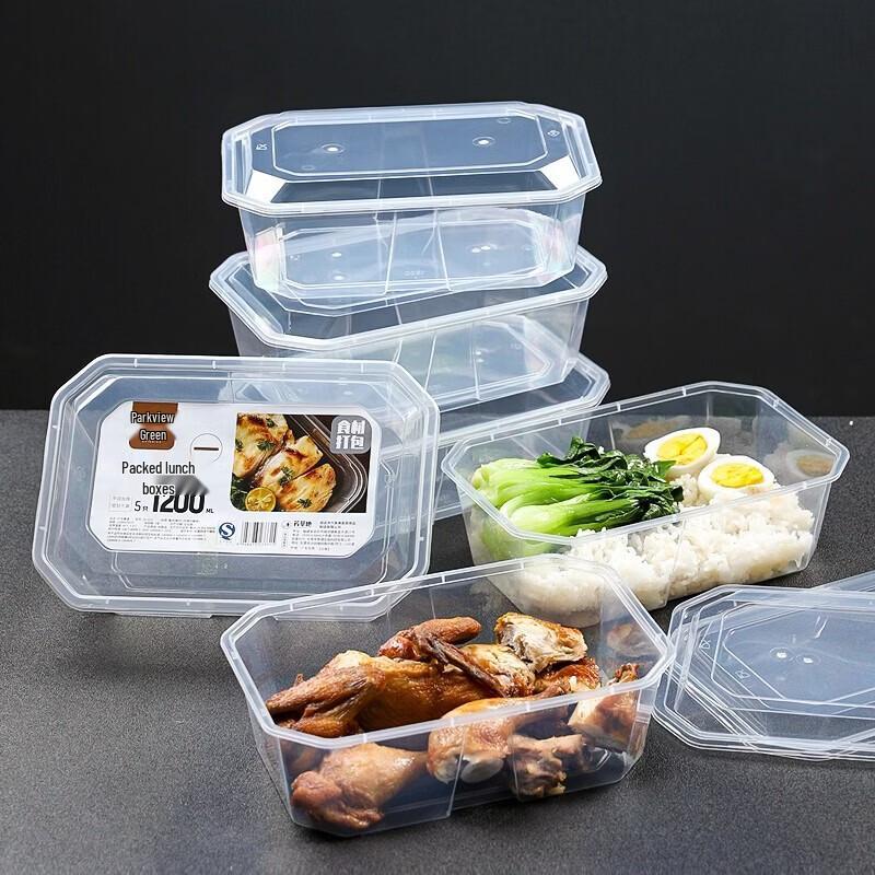 Disposable Thickened Plastic Takeout Bowls with Lids