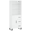 Highboard White 69.5 x 34 x 180 cm Engineered Wood