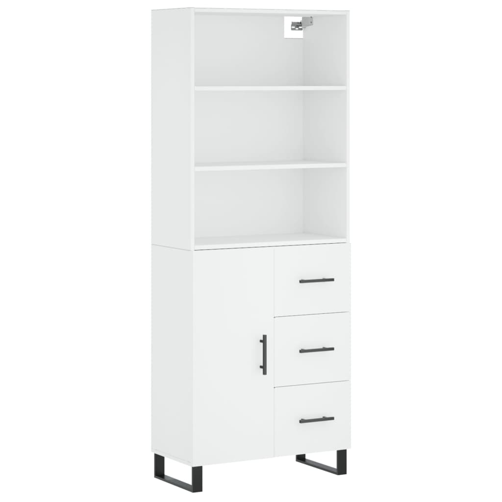 Highboard White 69.5 x 34 x 180 cm Engineered Wood