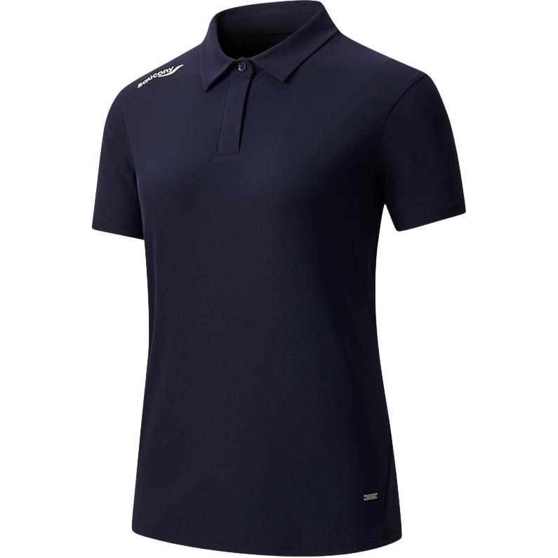 

Saucony Outdoor Series Breathable Lightweight Fashion Short Sleeve Polo Shirt Women tops Dark-Sky-Blue SA1250SP61T-BL153 S