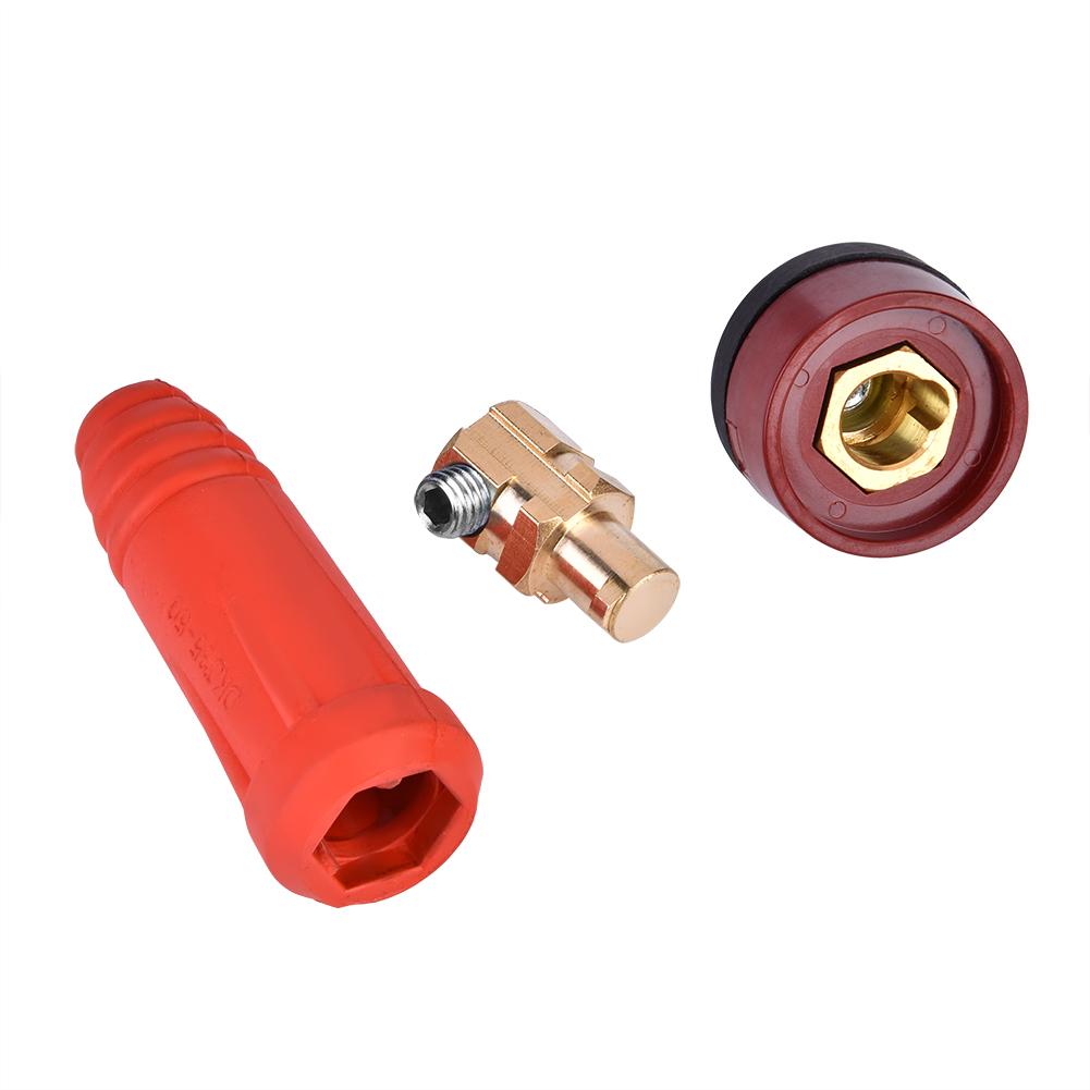 1Pcs DKJ3550 Red European Style Welding Cable Rapid Connector Quick Fitting Adapter