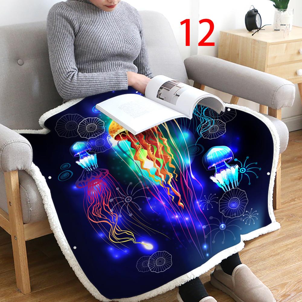 3D Flannel Warm Comfort Light Toss Multi-Size Magic Blanket Home Office Travel Bed Sofa Washable Blanket