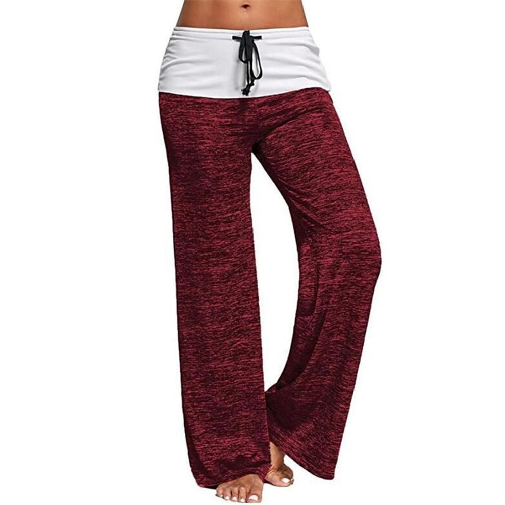 

Женские повседневные однотонные брюки с карманами и эластичной резинкой на талии, свободные длинные брюки, брюки красный