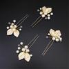Party Rhinestone Hair Jewelry Pearl Leaf Hair Clips Crystal Hairpins Bridal Hair Accessories