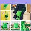 Süße grüne Frosch Plüsch Umhängetasche für Damen Cartoon-Figur Crossbody Tasche mit Reißverschluss