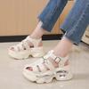 8CM Summer Gladiator Women Platform Wedges Heel Peep Toe Sandals Rome Design Sexy Mature Casual Shoes Ladies Female