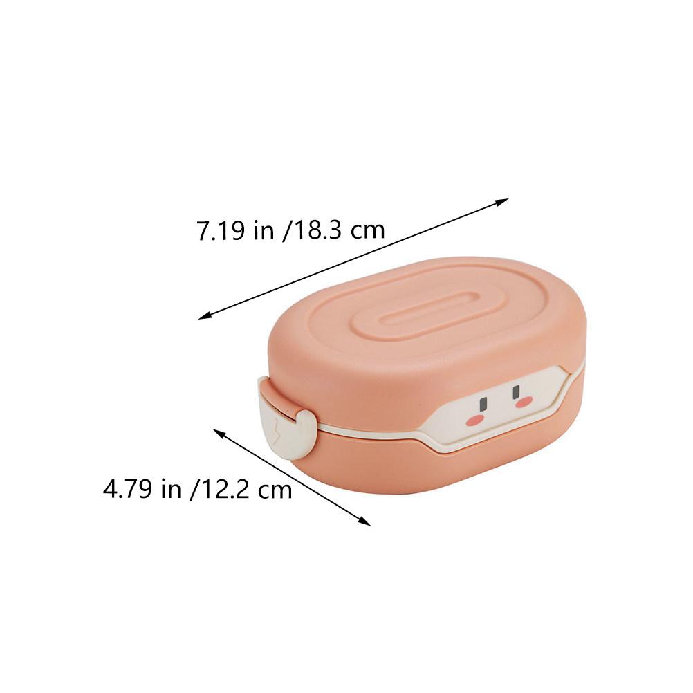 Bento Box Portable Lightweight Plastic Lunch Container Food Storage Box Microwave Safe Office School Convenient розовый