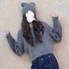 Women's Gray Glitter Knit Sweater - Autumn/Winter Cozy Layer