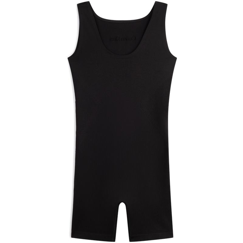 Calvin Klein U-Neck Stretch Tank Top Yoga Bodysuit Women Bodysuit Space-Black QF8326 S