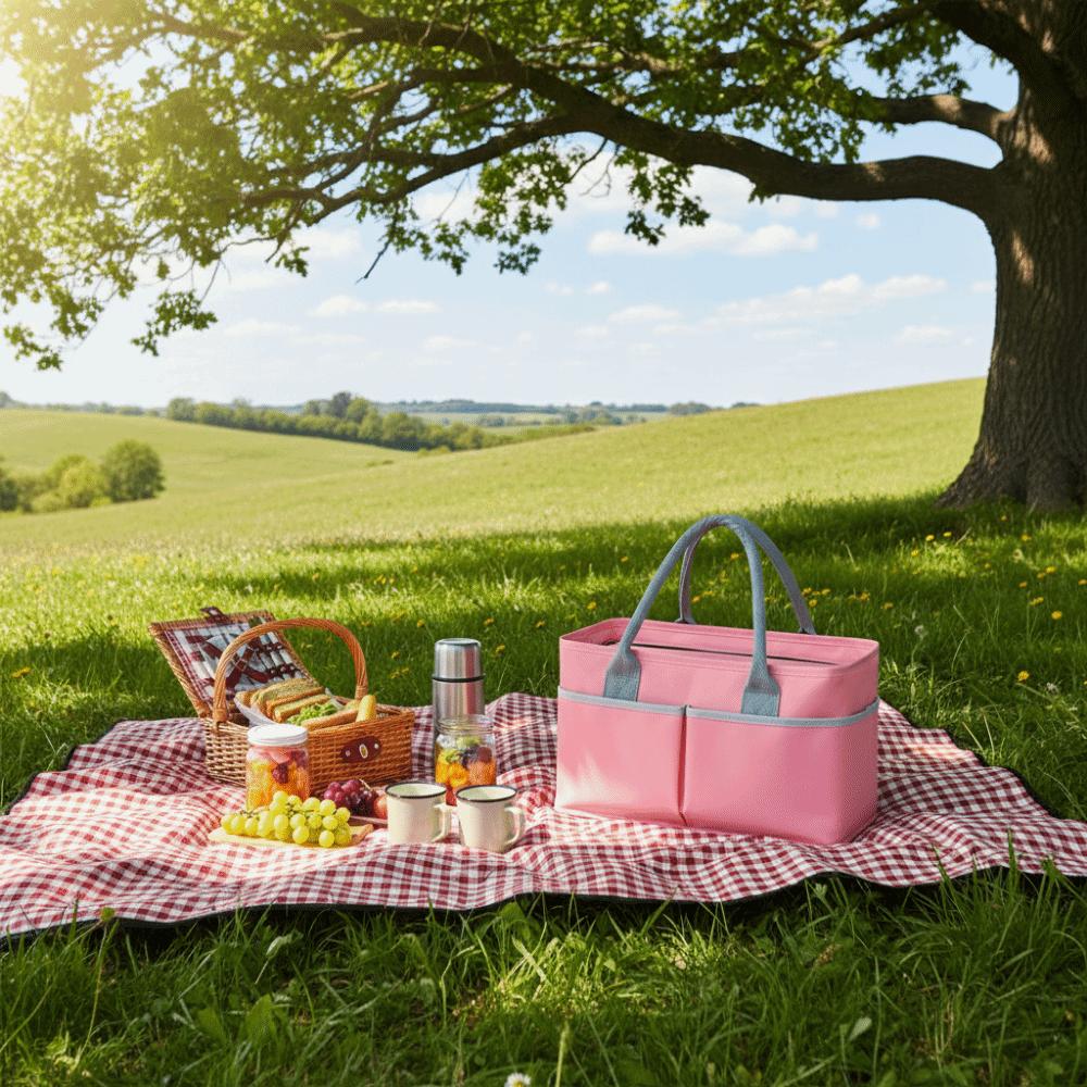 Multi-Pocket Insulated  Lunch Bag Large Capacity Picnic Bag Portable Thermal Bag  Outdoor Use