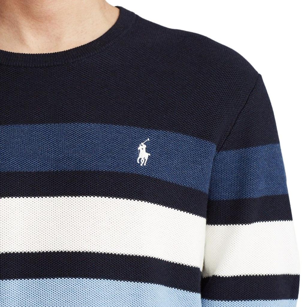 Polo Ralph Lauren Standard Fit Striped Cotton Mesh Knit Top Men Tops MNPOSWE16820678-410