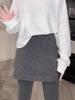 Dunkelgrauer Strick-Kaschmir A-Linien Bodycon Midi-Rock für Damen - Vielseitiger Kurzer Rock für Herbst/Winter 2025