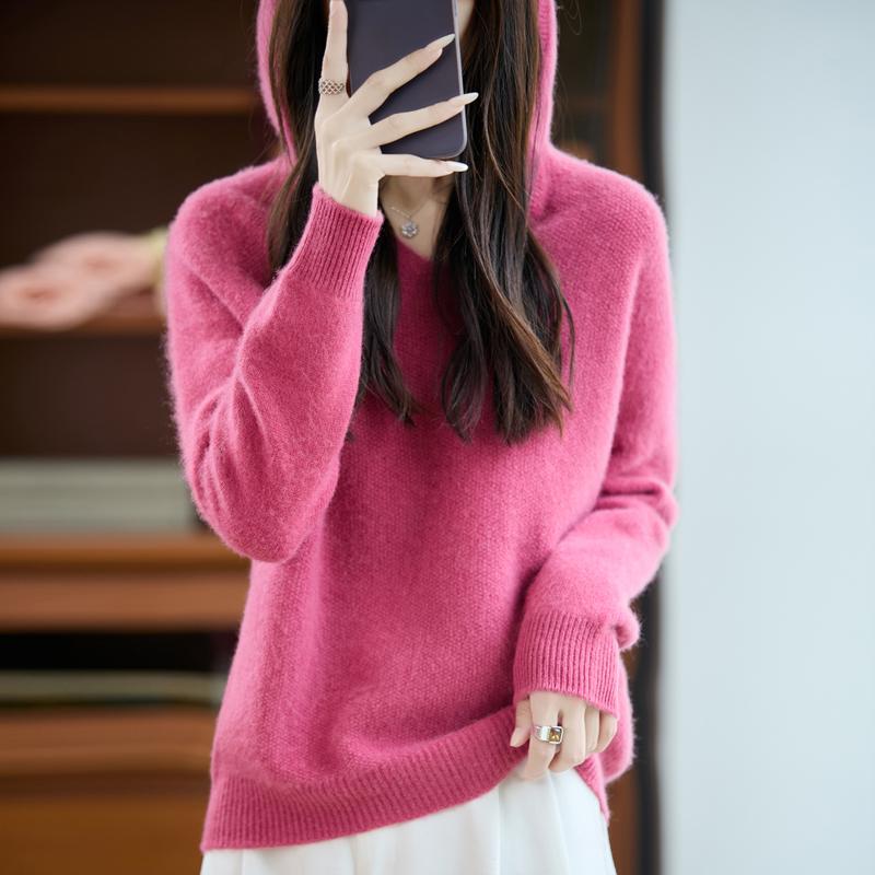 Women's cashmere sweater Qinghe cashmere 30% cashmere 70% wool autumn and winter pullover warm and fashionable