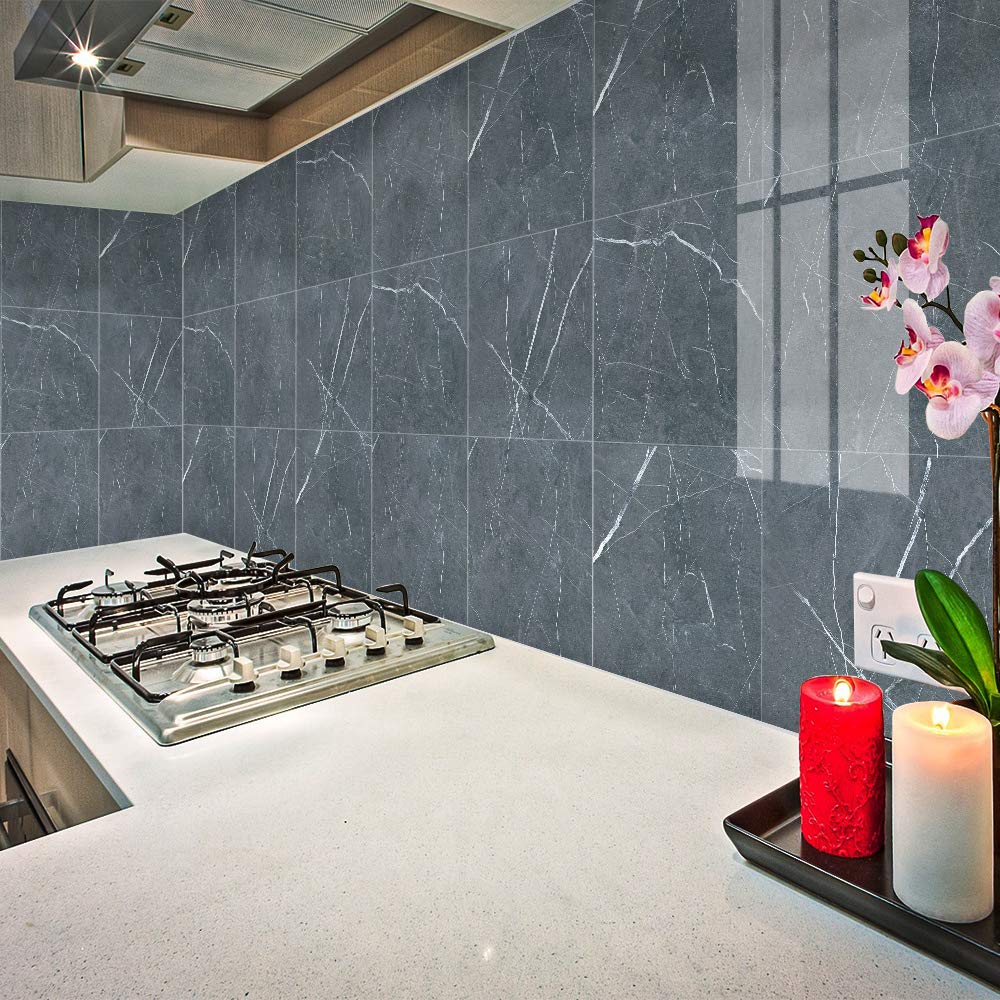 Homya Marble Sticker 30x30cm Thick Removable Wallpaper Sticker Glossy Cutting Sheet Remake Sheet Waterproof Sticker for Walls Pack of 10
