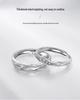 Sterling Silver Couple Rings: Twisted Pattern, Diamond Inlay, Open Design – Perfect for Anniversaries.