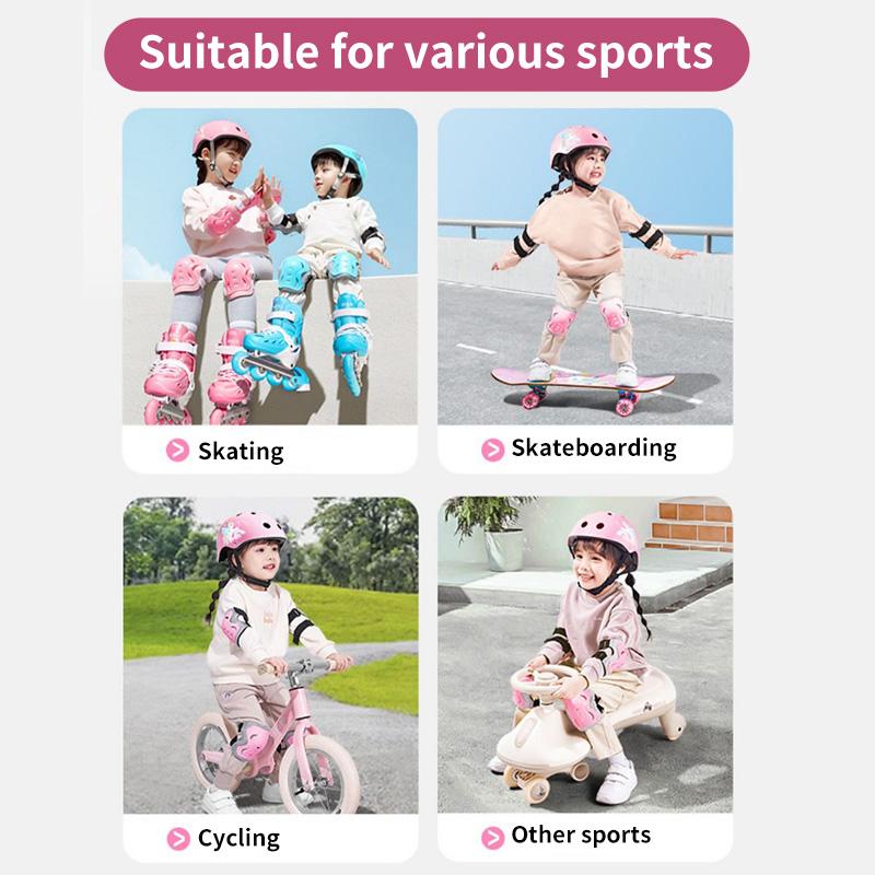 Child Protective Equipment Helmet Elbow Knee Pads for Girls Aged 3 4 5 6 7 8 9 10 11 12 Year Boy Suitable for Roller Skating and Skiing