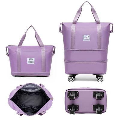 Travel Expandable Luggage Bag with Multiple Compartments Large Capacity Zipper Closure Waterproof Duffel Bag Suitcase with Wheels