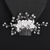 Europe and America Cross Border White Polymer Clay Flowers Metal Iron Plate Leaves Hair Comb Bridal Accessories