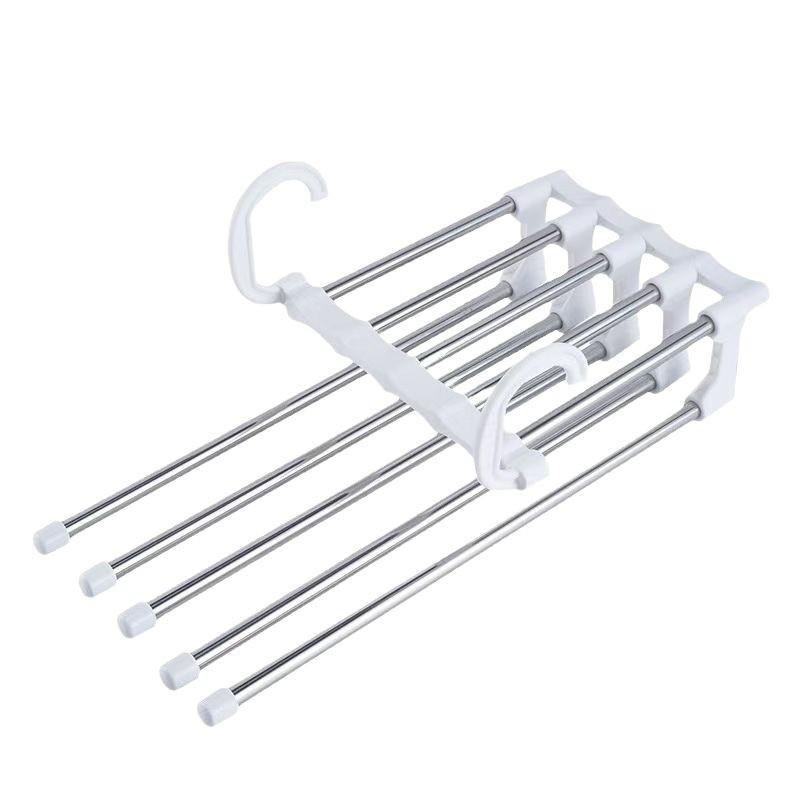 Multifunctional Folding Non-Slip Pants Hanger Rack – Space-Saving Layered Wardrobe Organizer