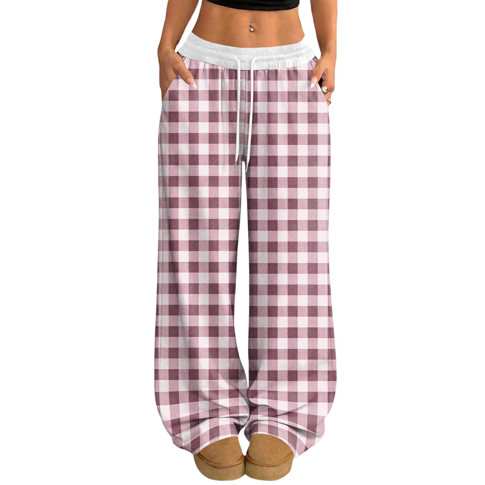 

Women s Casual And Fashionable Elastic Waist Loose Wide Leg Pants XXL рожевий