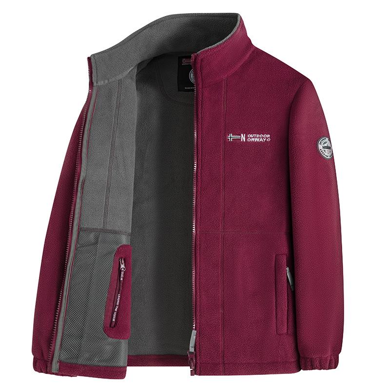 High-Quality Thickened Norwegian Stand Collar Embroidered Fleece Cotton Winter Jacket