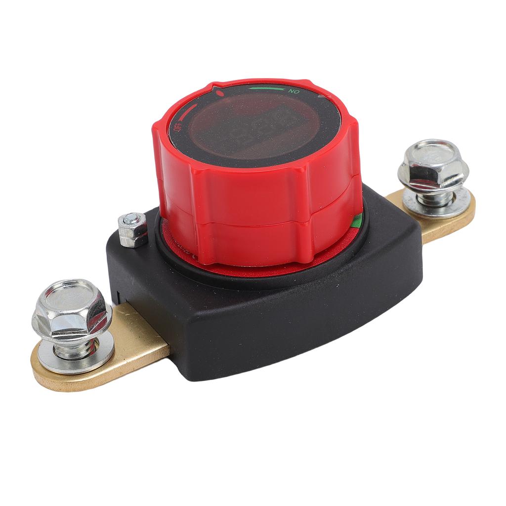 Batteriehauptschalter mit Spannungsanzeige, Drehknopfverstellung, Batterie-Ausschalter, Isolator für Wohnmobil, LKW, Auto, Yacht