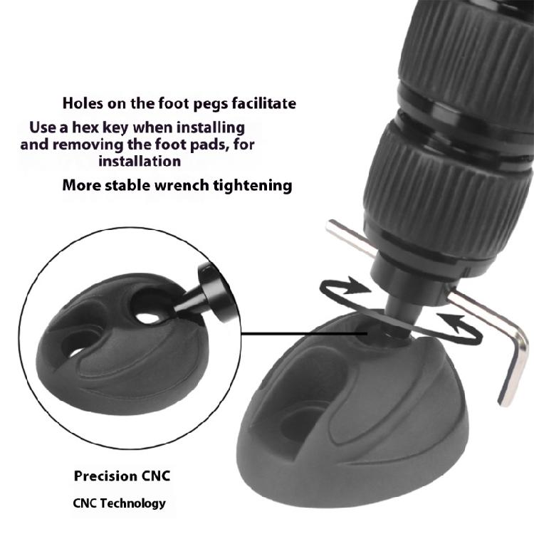 NonSlip Photography Tripods Foot Pad Rubber Construction 3/8 Universal Thread for Terrain Adaptability