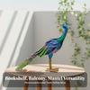 Metal Peacock Statue Intricate Lawn Ornament Sturdy for Patio, Balcony