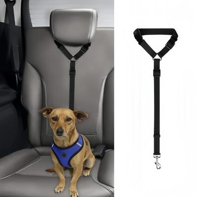 Pet Polyester Seat Belt Dogs Cats Ride On A Car with Fixed Protective Ropes Car Headrest Restraint Adjustable for Safety Rope