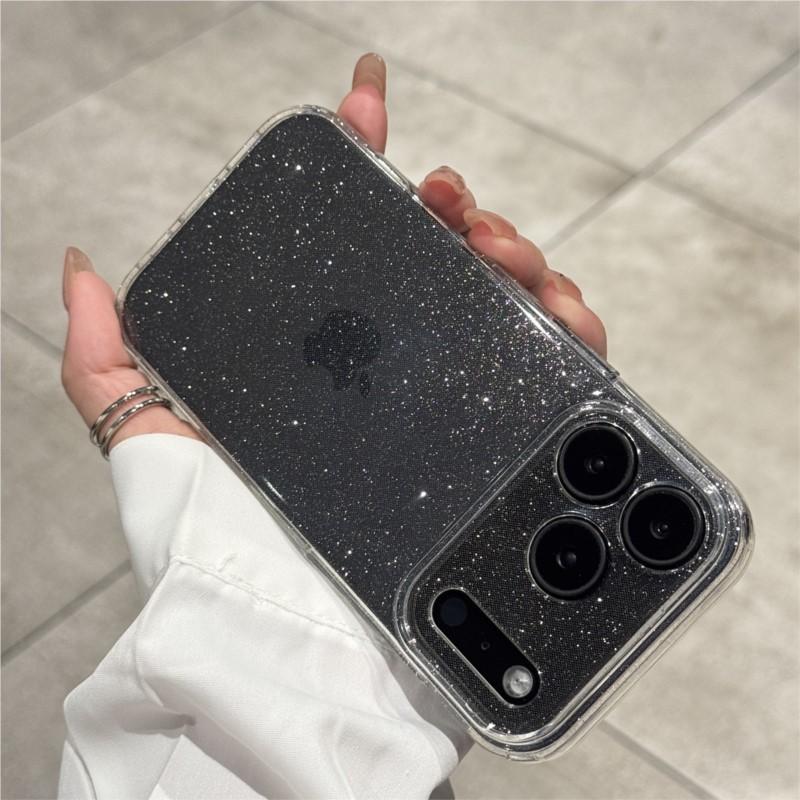 Luxury Bling Glitter Silicone Clear Phone Case For iPhone 17 Air 17Pro 16 15 14 Plus 13 12 17 Pro Max Transparent Soft TPU Cover