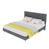 Modern soft bed, soft headboard, 160*200CM, gray, bedroom furniture, low box bed frame does not include gas rod, does not include mattress.