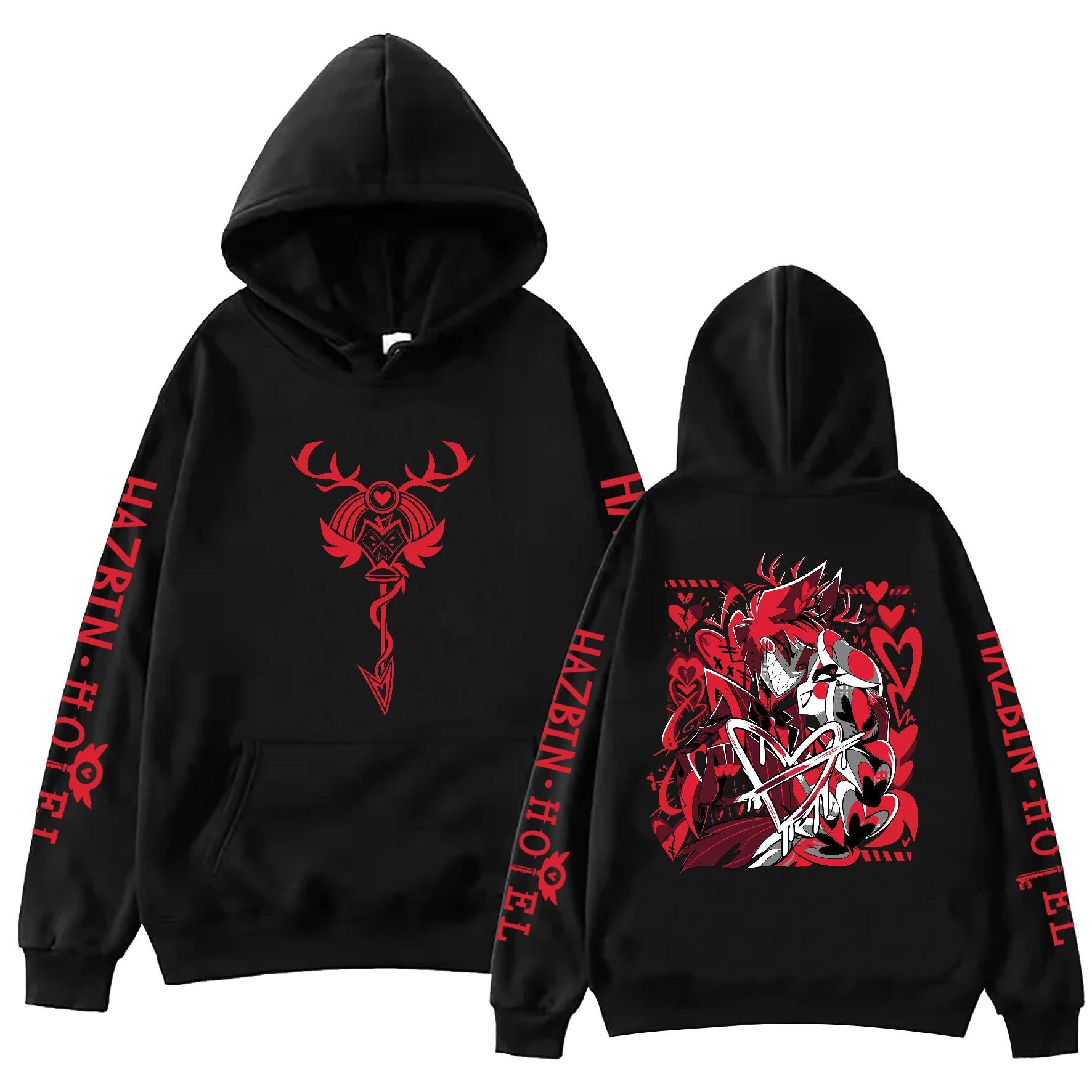 

Hazbin Hotel Alastor and Charlie Graphic Print Hoodie Casual Harajuku Fashion Pullover Hooded Sweatshirt Oversized Hoodies S