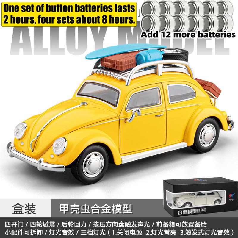 1:24 Volkswagen Beetle Camping Modified Car Alloy Metal Diecast Model Car Home Trendy & Desktop Display Ornament Birthday Gifts