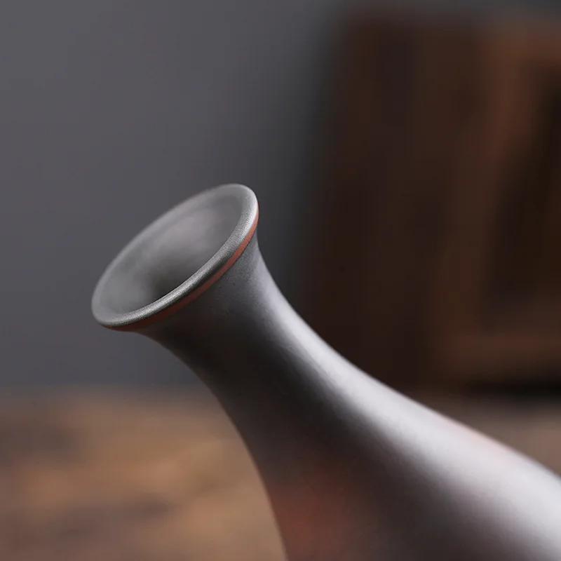 Purple Pottery Retro Ceramic Vase Personality Fashion Mini Flower Vase Hydroponic Flower Arrangement Ornament Tea Ceremony