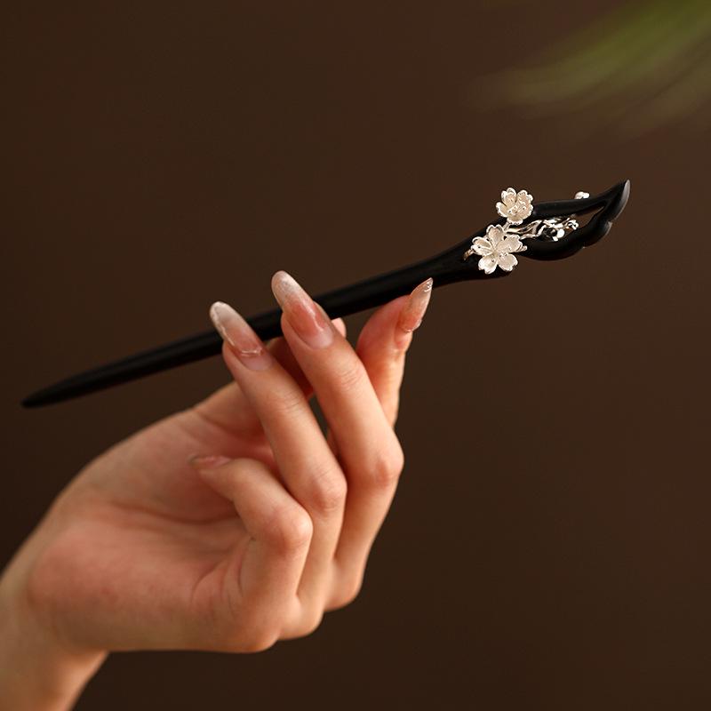 

Заколка для волос из сандалового дерева: Современный китайский стиль, аксессуар в стиле ханьфу
