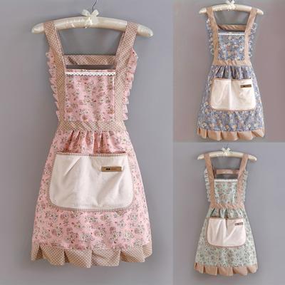 Küchenschürzen für Damen, Blumenmuster, Prinzessinnen-Schürzen, Canvas, Küchenschürzen, Kochlätzchen für Restaurant, Gartenarbeit, Kochschürze