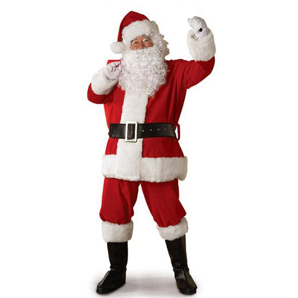 Unisex Santa Claus Costume Cosplay Santa Claus Clothes Performance Costume Set for Party and Christmas