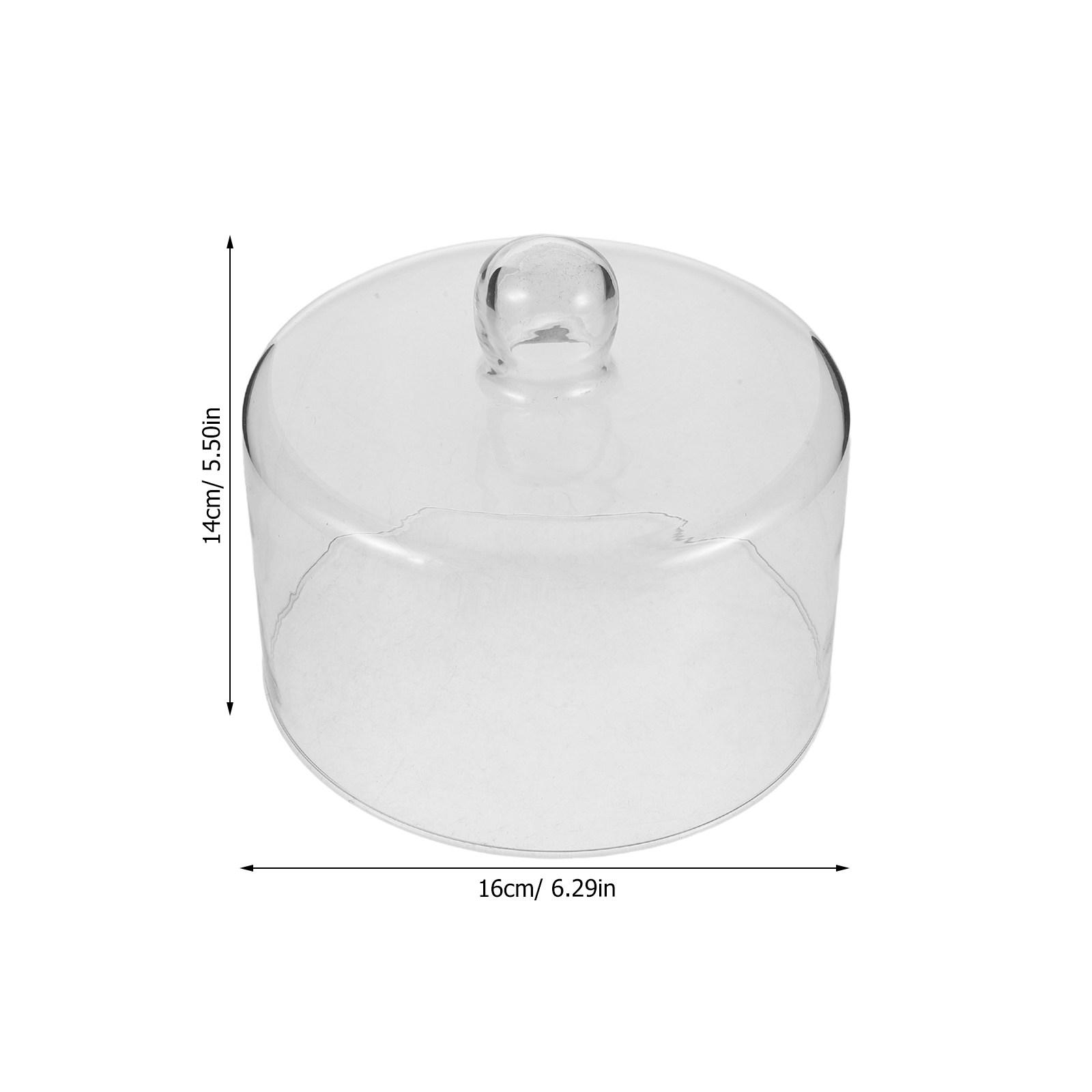 

Microwave Glass Splatter Cover 6x5.5 Inch Transparent Dome Food Cloche Cake Stand Salad Platter Cover Microwave Food Lid