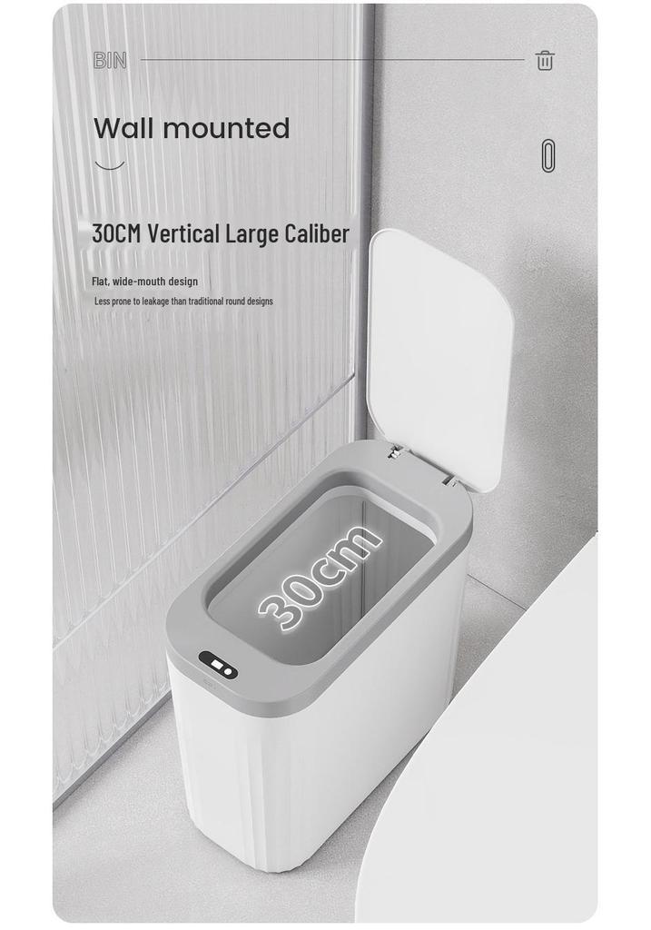 Smart Large-Capacity Trash Can with Lid for Bathroom, Toilet, Kitchen, and Living Room
