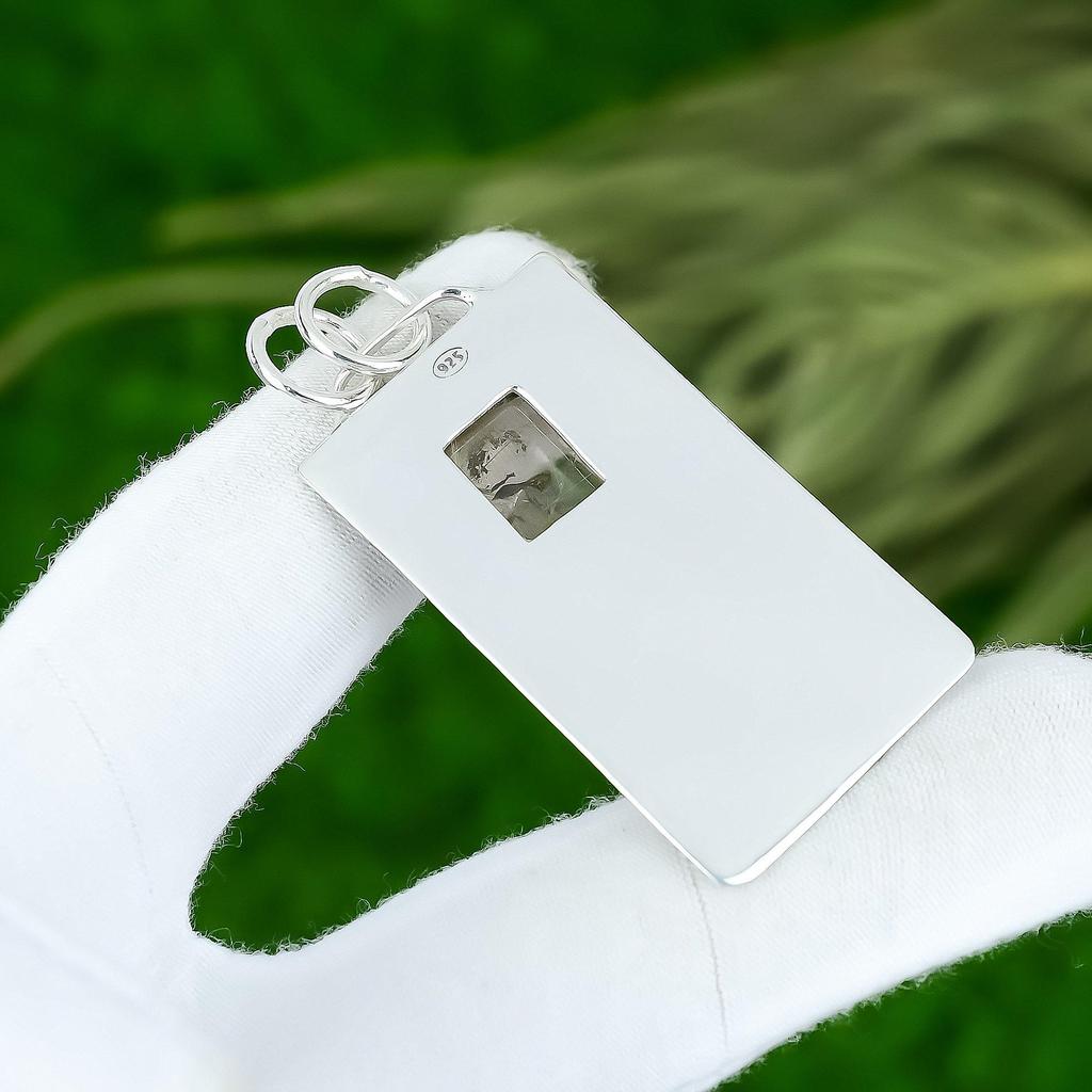 Memorial Day Deal 925 Silver Golden Rutile Gemstone Wedding Wife Bezel Pendant